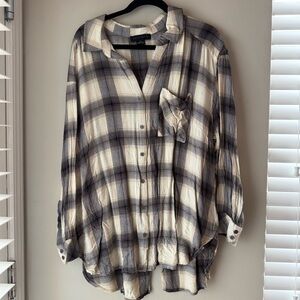 Plaid Button-Up Shirt